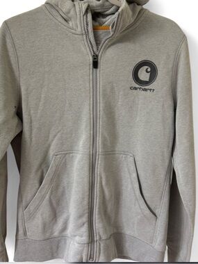 Carhartt Men's Utility Zip Hoodie Jacket in Light Gray